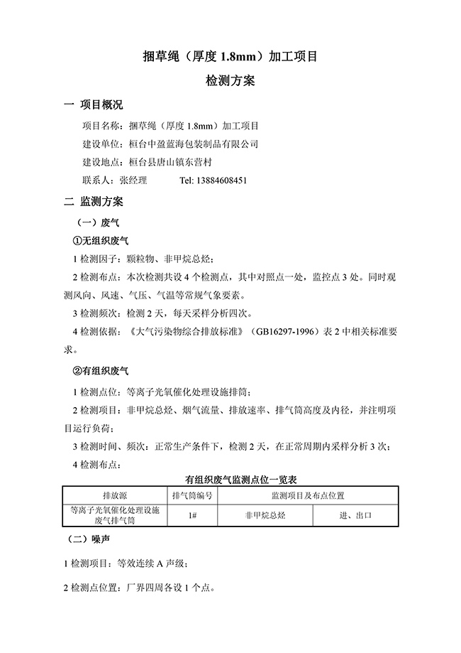 验收报告附件—检测方案